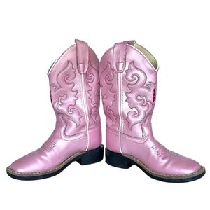 Old West pink sparkle boots